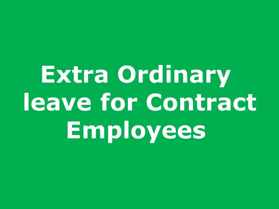 Notification of Extra Ordinary leave for Contract Employees Punjab Government