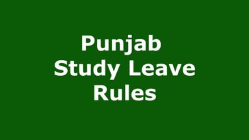 Government of The Punjab Study Leave Rules