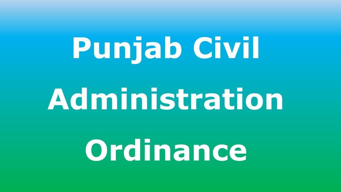 Punjab Civil Administration Ordinance 2016 (XX OF 2016)