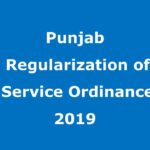 Punjab Regularization of Service Ordinance 2019
