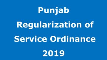 Punjab Regularization of Service Ordinance 2019