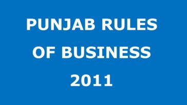 Punjab Government Rules of Business 2011 Amended