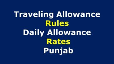 TA/DA Revised Rates -Traveling Allowance Rules Punjab