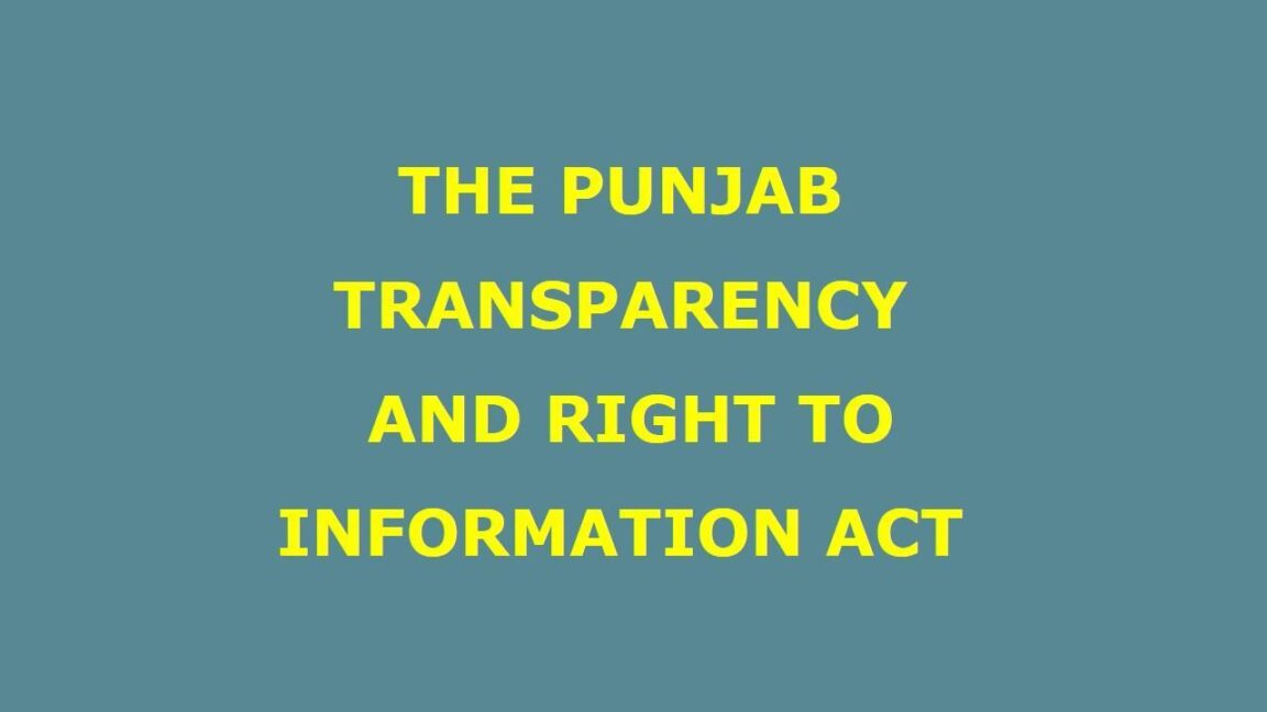 Punjab Transparency and Right To Information Act 2013
