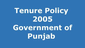 Tenure Policy 2005 of Government of Punjab