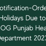 Notification-Order Holidays Due to SMOG Punjab Health Department 2023:Read Now