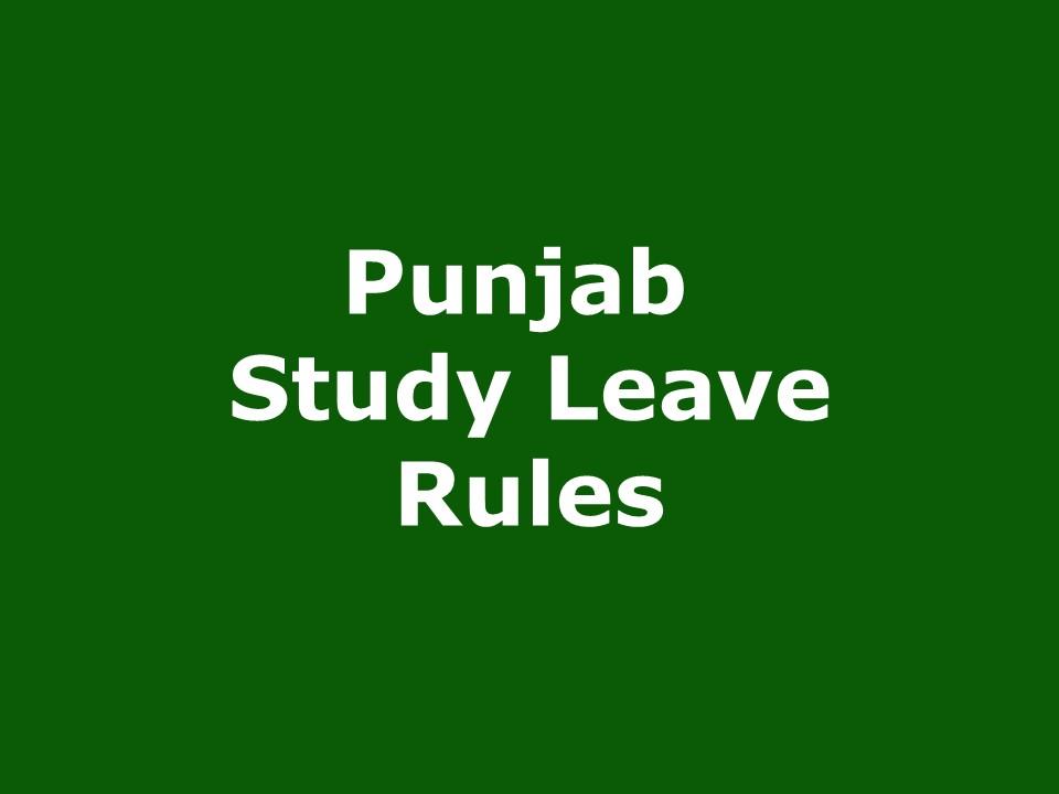 Government of The Punjab Study Leave Rules